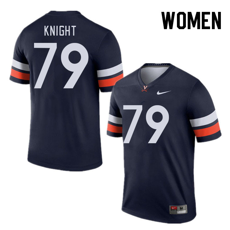 Women #79 Jessie Knight Virginia Cavaliers College Football Jerseys Stitched Sale-Navy - Click Image to Close